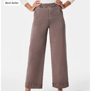 Never Worn Spanx stretch twill cropped wide leg pants (light Brown)
